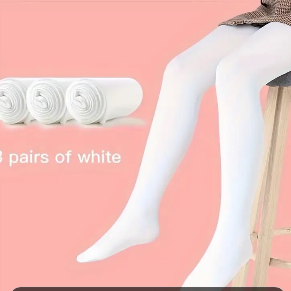 3 pairs of white ballet socks